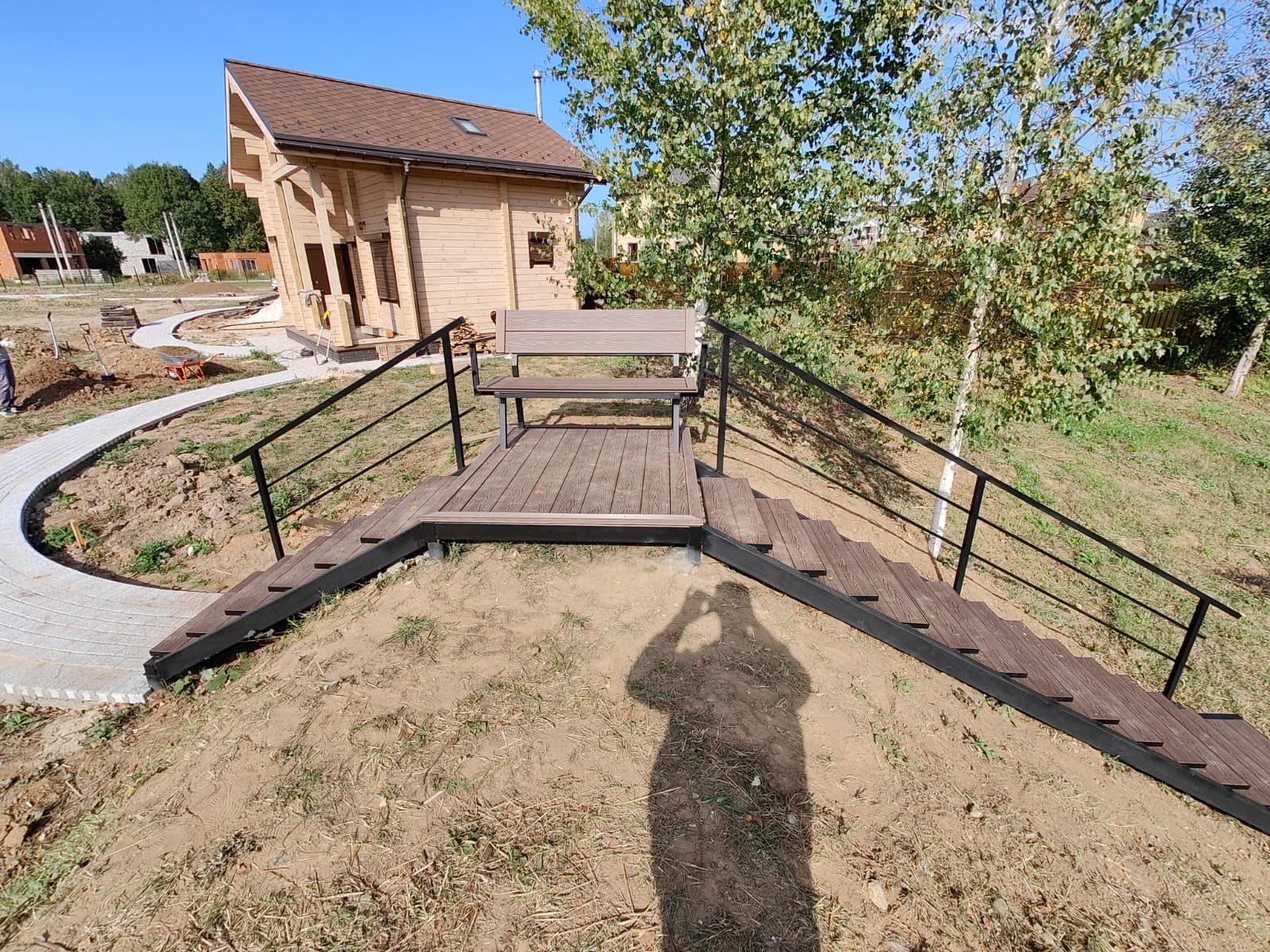 Лестница ДПК под ключ (3 ступени)